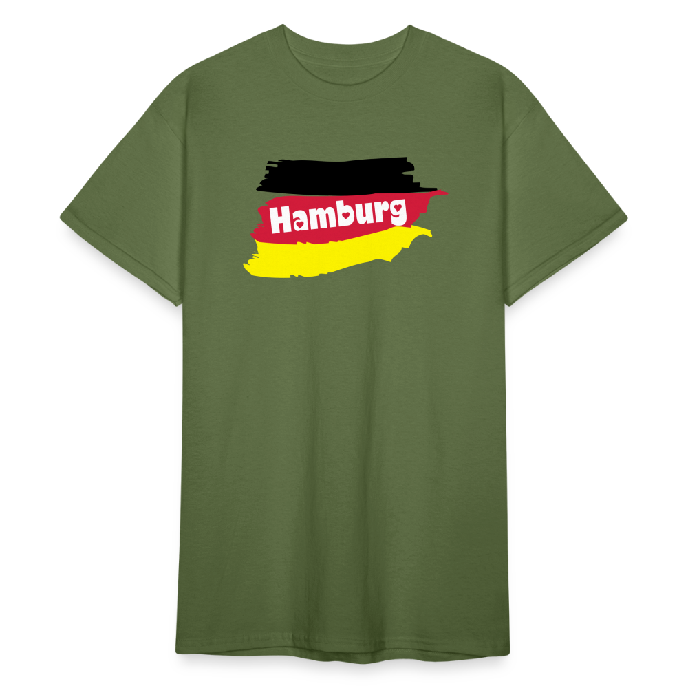 Tshirt Deutschland Hamburg Flagge - Militärgrün