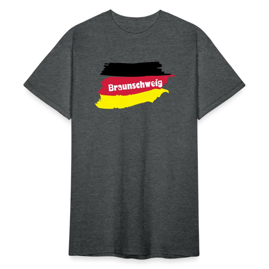 Tshirt Deutschland Braunschweig Flagge - Dunkelgrau meliert