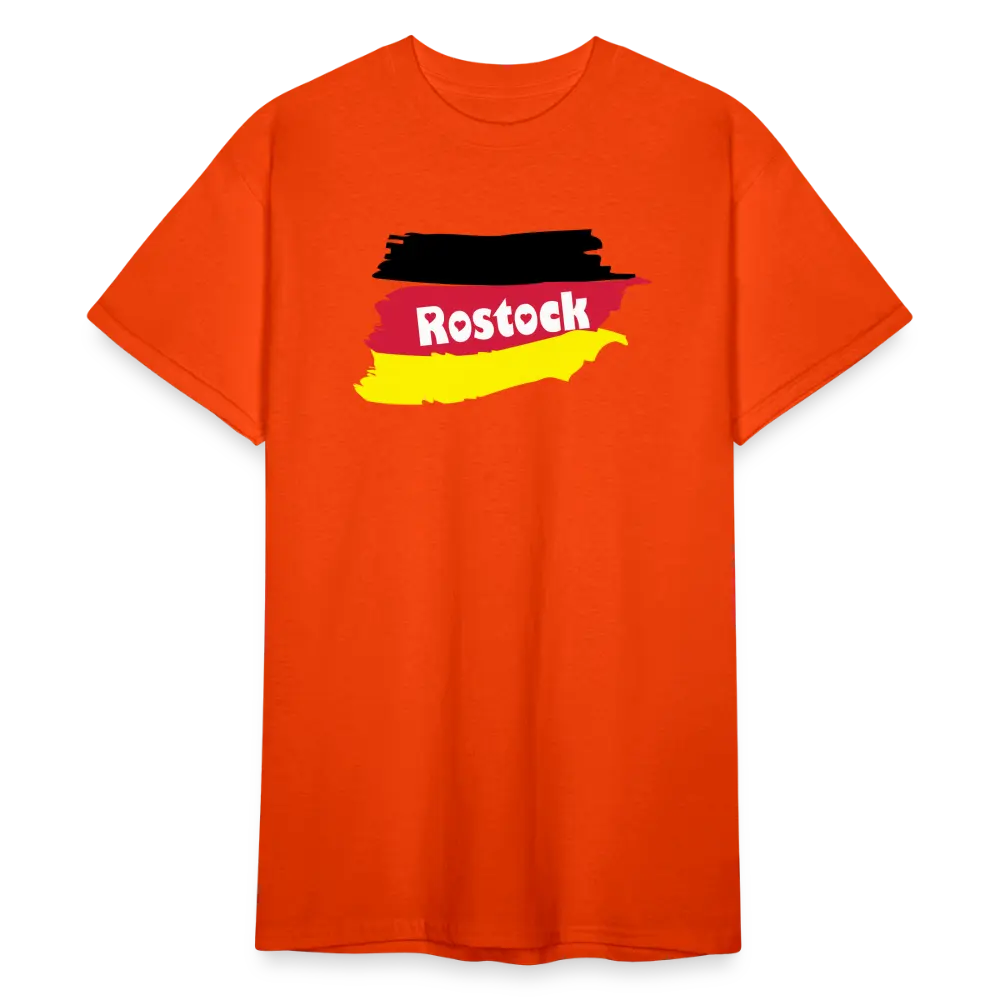Tshirt Deutschland Rostock Flagge - kräftig Orange