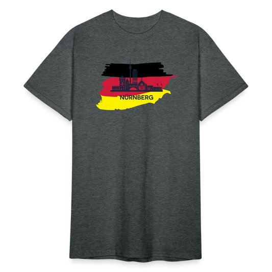 Tshirt Deutschland Nürnberg Flagge - Dunkelgrau meliert