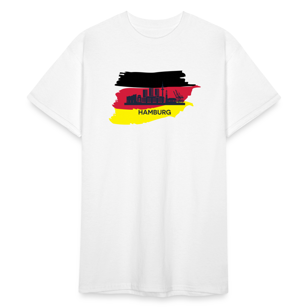 Tshirt Deutschland Hamburg Flagge - weiß