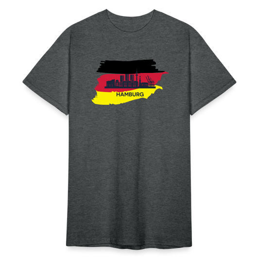 Tshirt Deutschland Hamburg Flagge - Dunkelgrau meliert