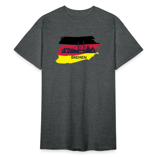 Tshirt Deutschland Bremen Flagge - Dunkelgrau meliert