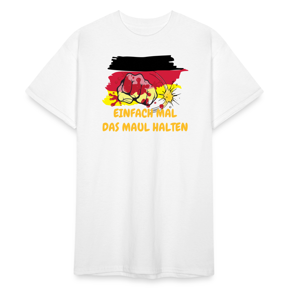 EINFACH MAL DAS MAUL HALTEN FAUST - weiß