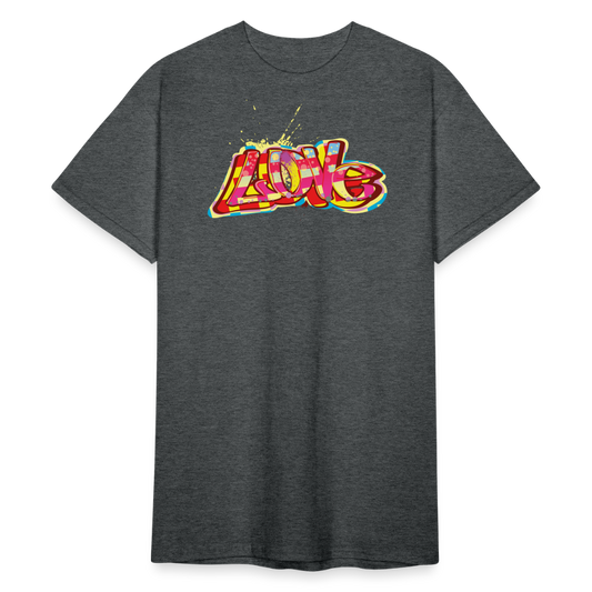 Tshirt LOVE Graffiti - Dunkelgrau meliert