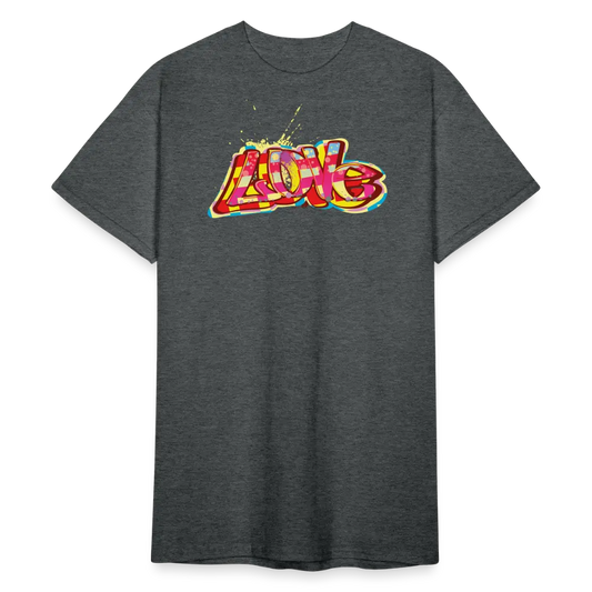 Tshirt LOVE Graffiti - Dunkelgrau meliert