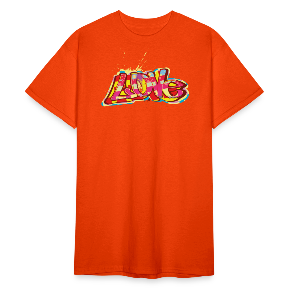 Tshirt LOVE Graffiti - kräftig Orange