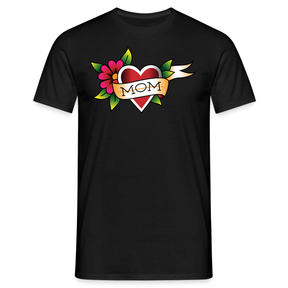 Blume Herz Tattoo - Schwarz