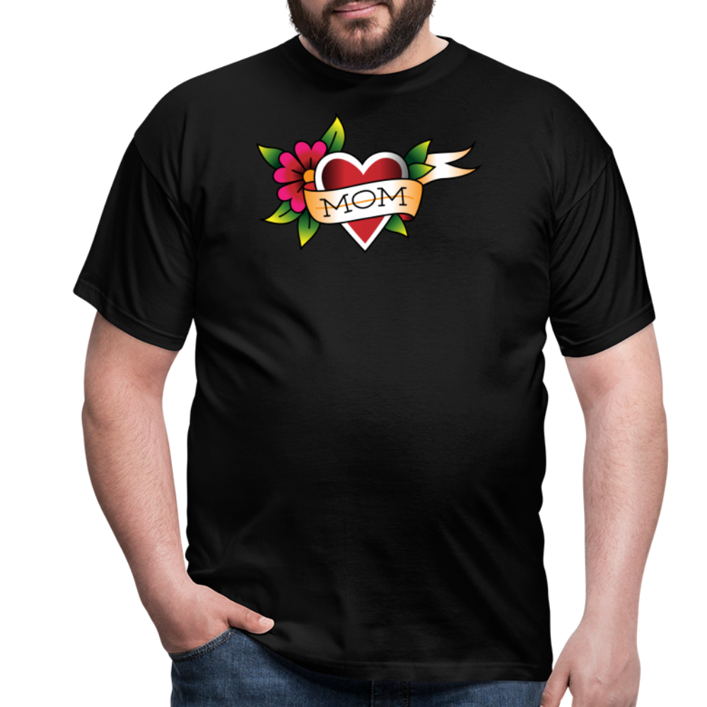 Blume Herz Tattoo - Schwarz