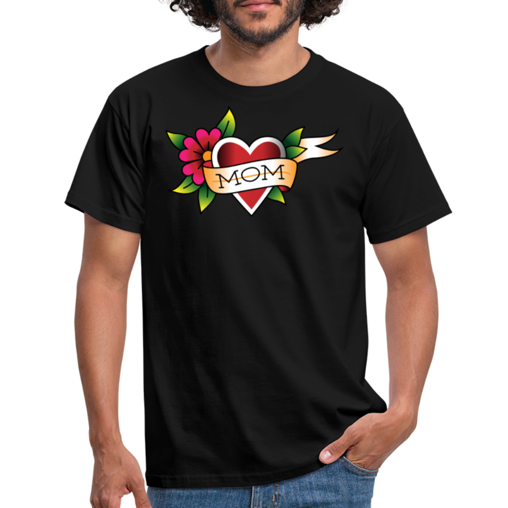 Blume Herz Tattoo - Schwarz