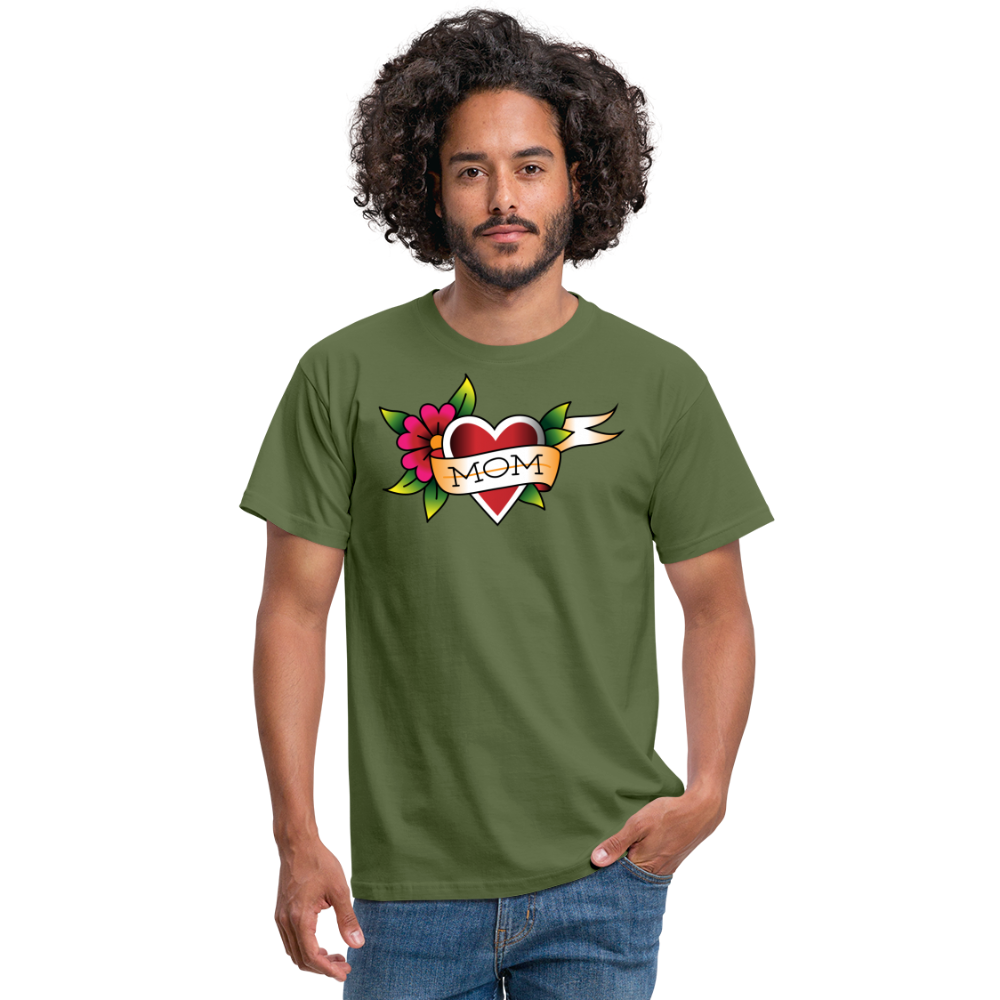 Blume Herz Tattoo - Militärgrün
