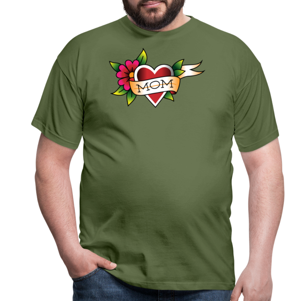 Blume Herz Tattoo - Militärgrün