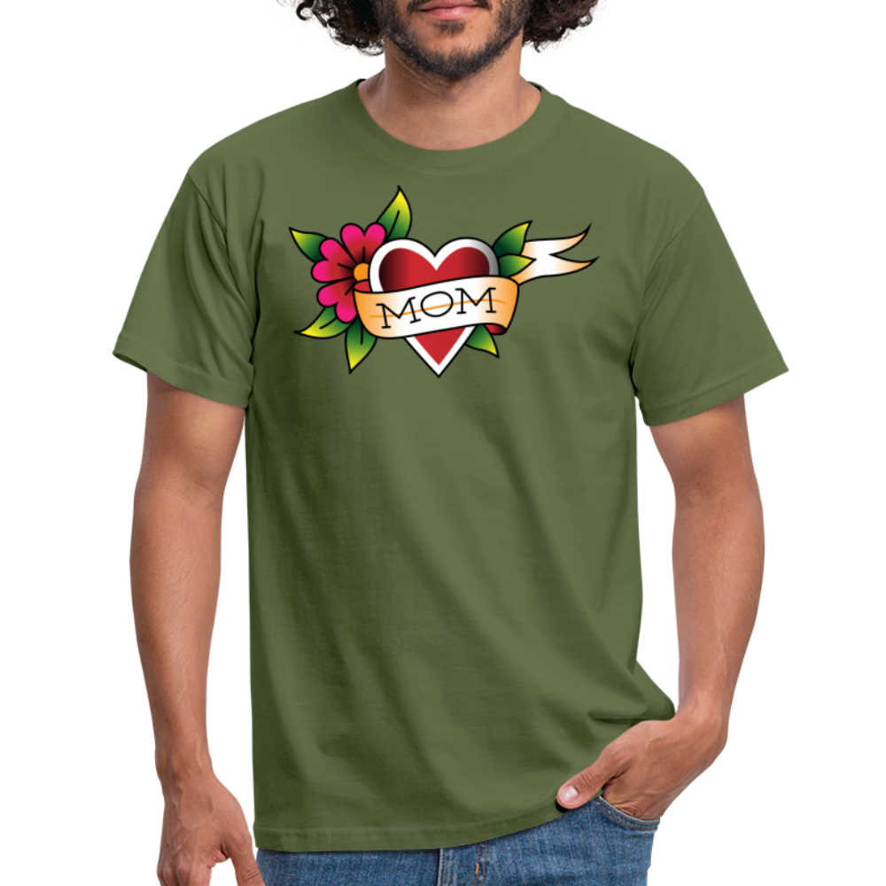 Blume Herz Tattoo - Militärgrün