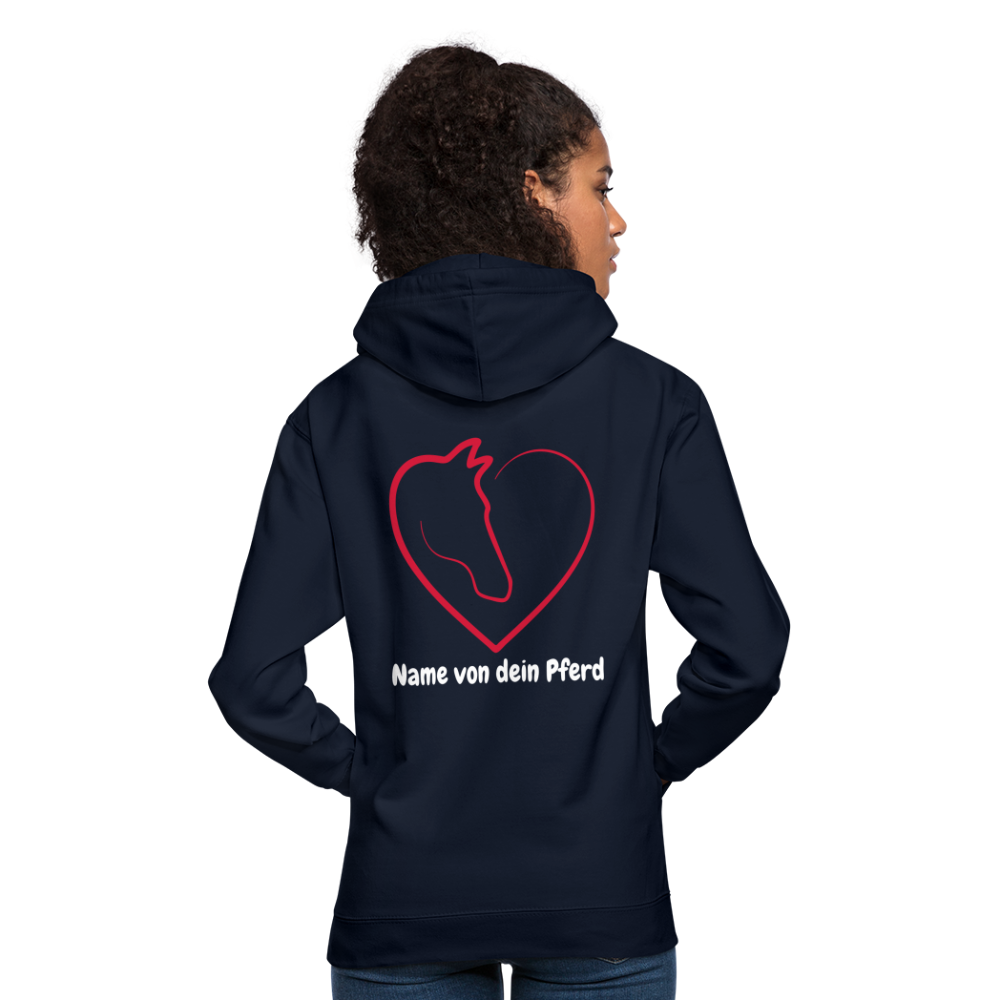 Pferdeliebe Hoodie mit Wunschname vom Pferd - Navy
