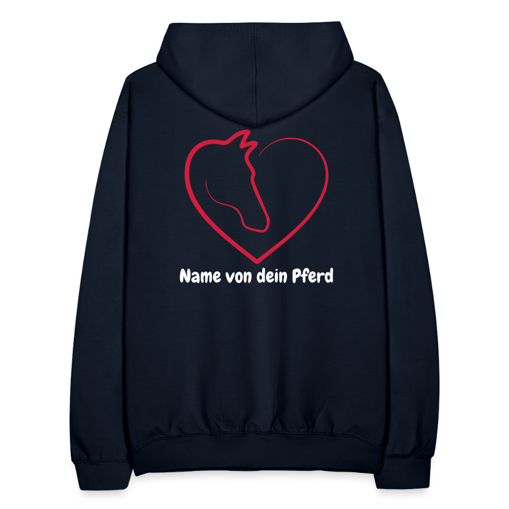 Pferdeliebe Hoodie mit Wunschname vom Pferd - Navy