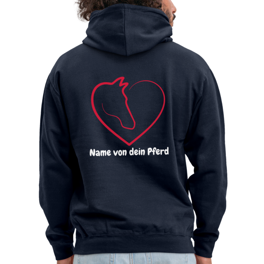 Pferdeliebe Hoodie mit Wunschname vom Pferd - Navy