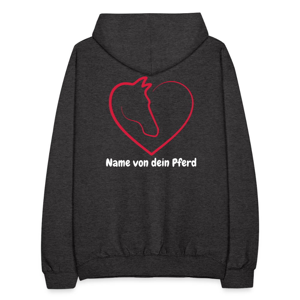 Pferdeliebe Hoodie mit Wunschname vom Pferd - Anthrazit