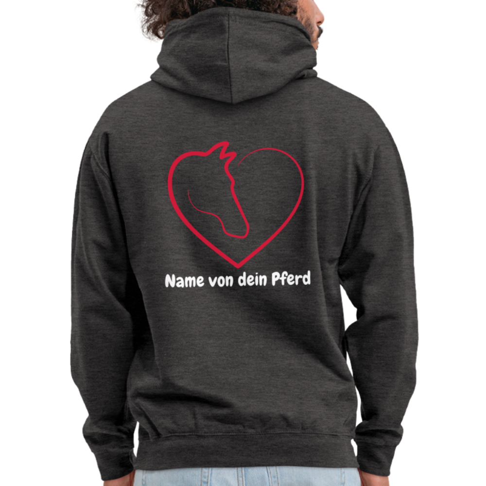 Pferdeliebe Hoodie mit Wunschname vom Pferd - Anthrazit