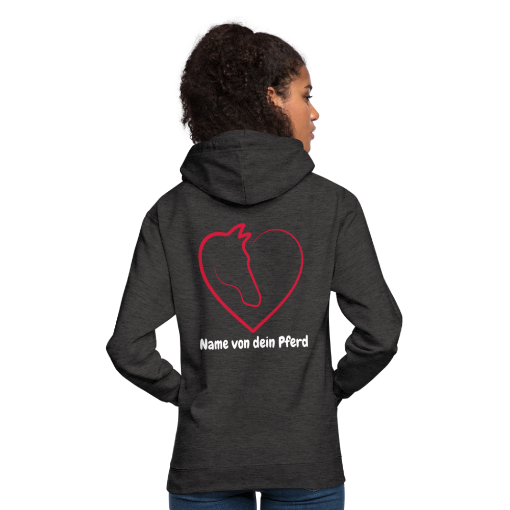 Pferdeliebe Hoodie mit Wunschname vom Pferd - Anthrazit