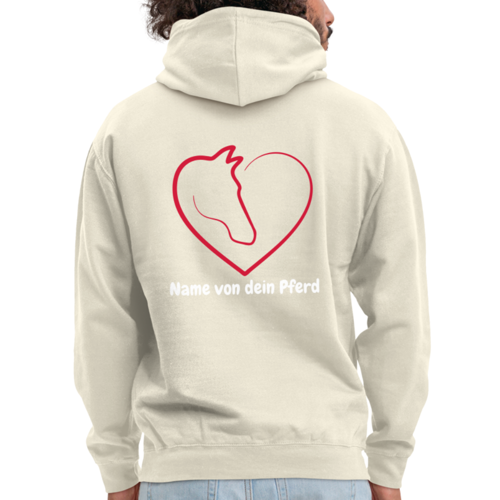 Pferdeliebe Hoodie mit Wunschname vom Pferd - Vanille-Milchshake