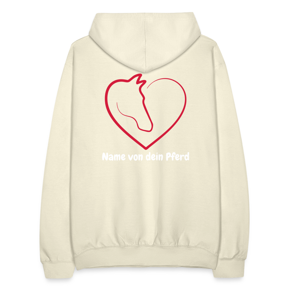 Pferdeliebe Hoodie mit Wunschname vom Pferd - Vanille-Milchshake