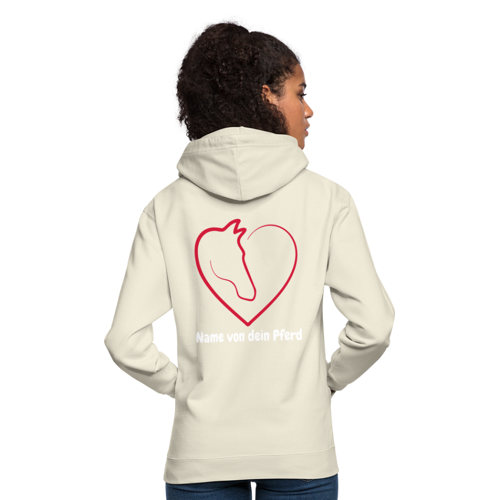 Pferdeliebe Hoodie mit Wunschname vom Pferd - Vanille-Milchshake