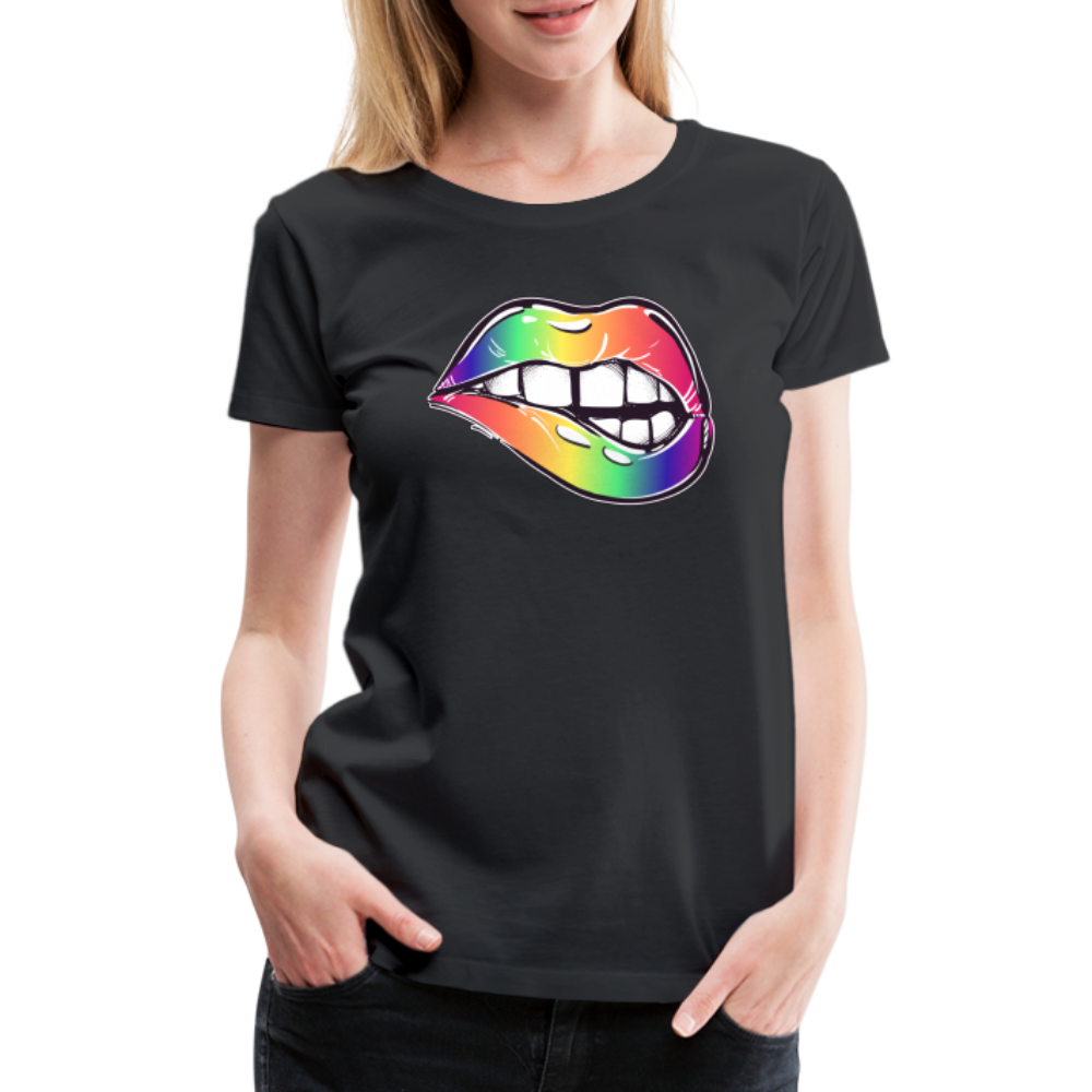 Mund Frauen Tshirts - Schwarz