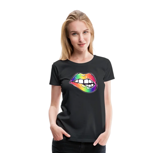 Mund Frauen Tshirts - Schwarz