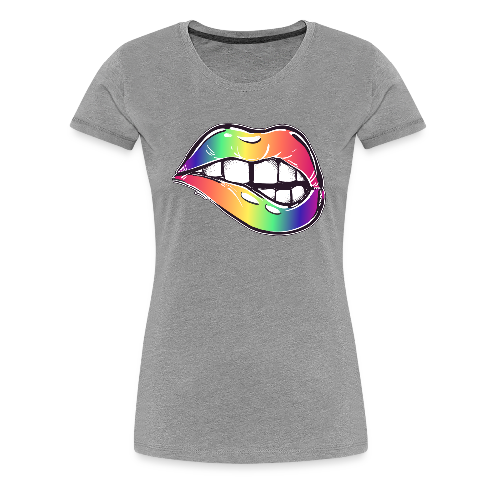 Mund Frauen Tshirts - Grau meliert