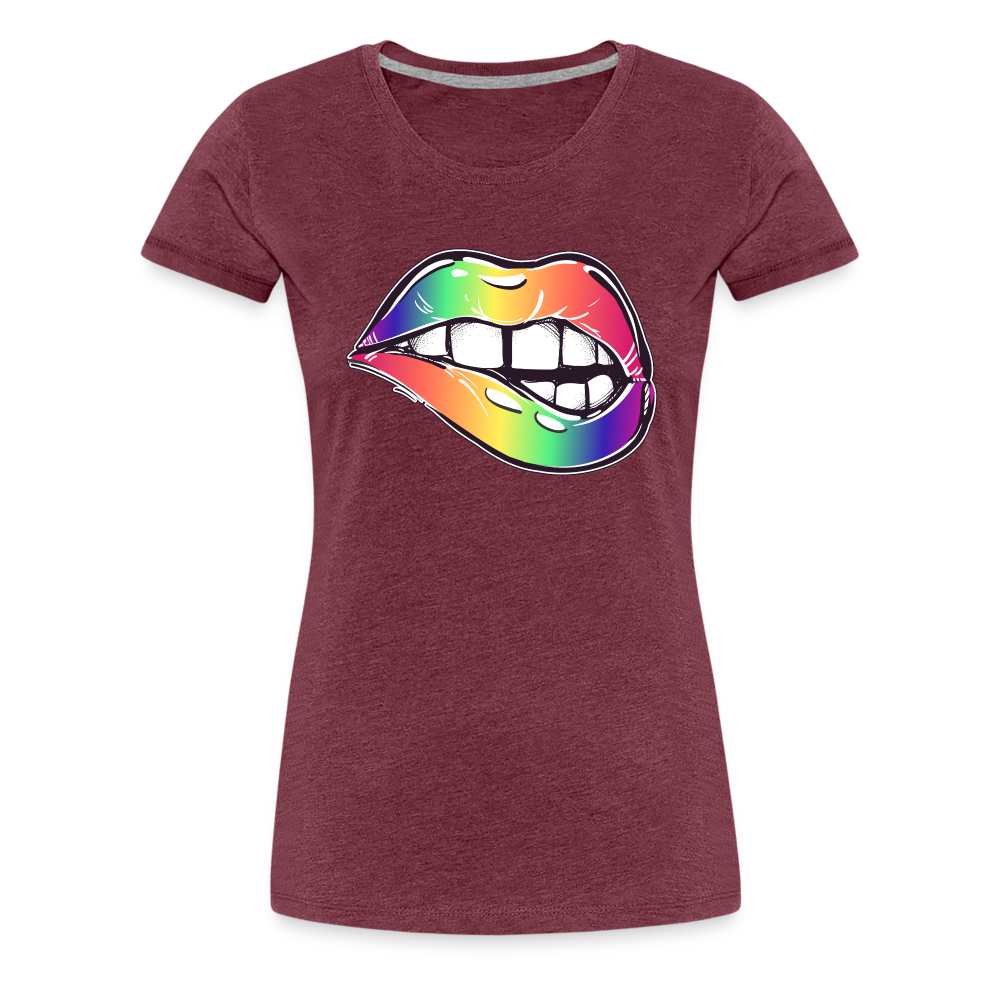 Mund Frauen Tshirts - Bordeauxrot meliert