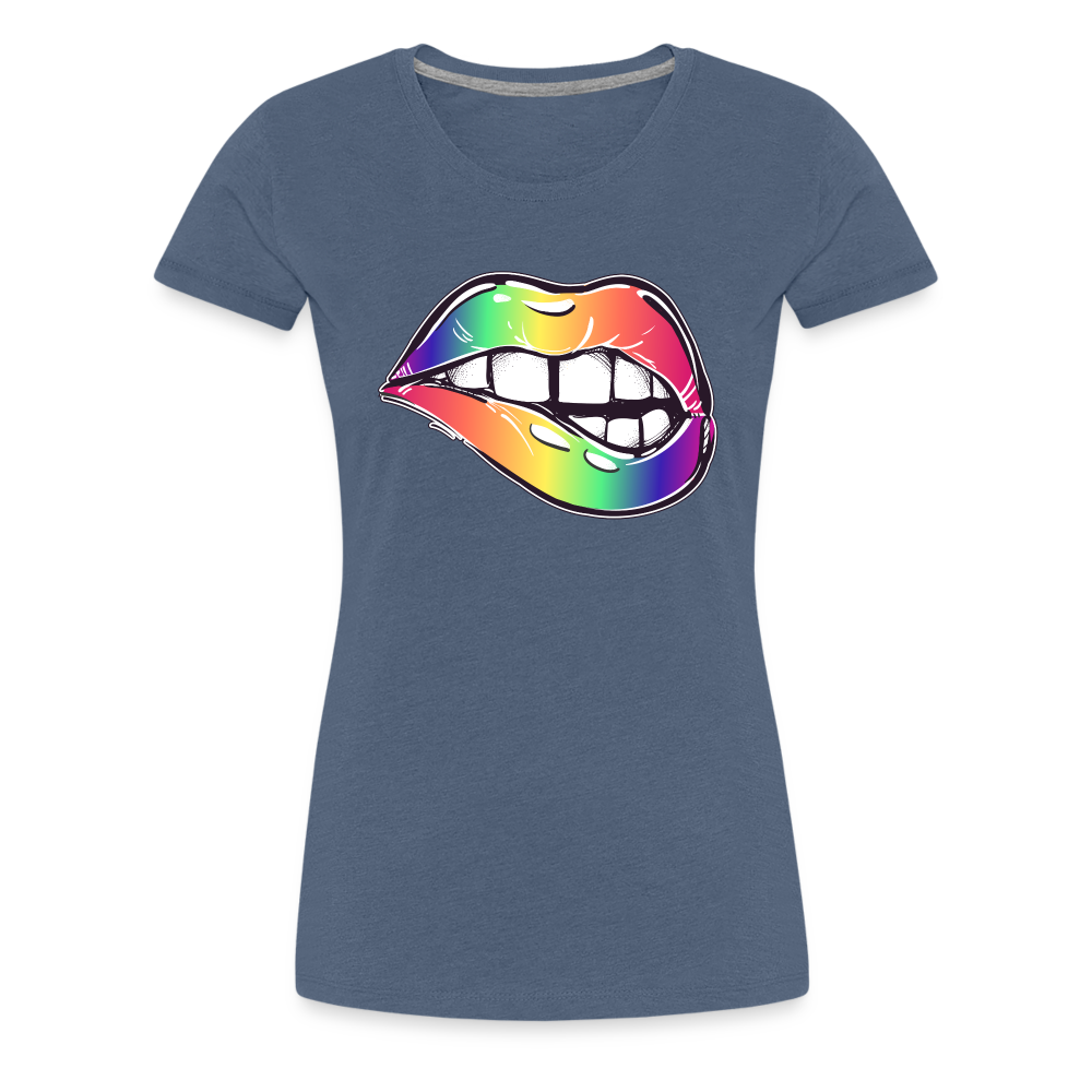 Mund Frauen Tshirts - Blau meliert