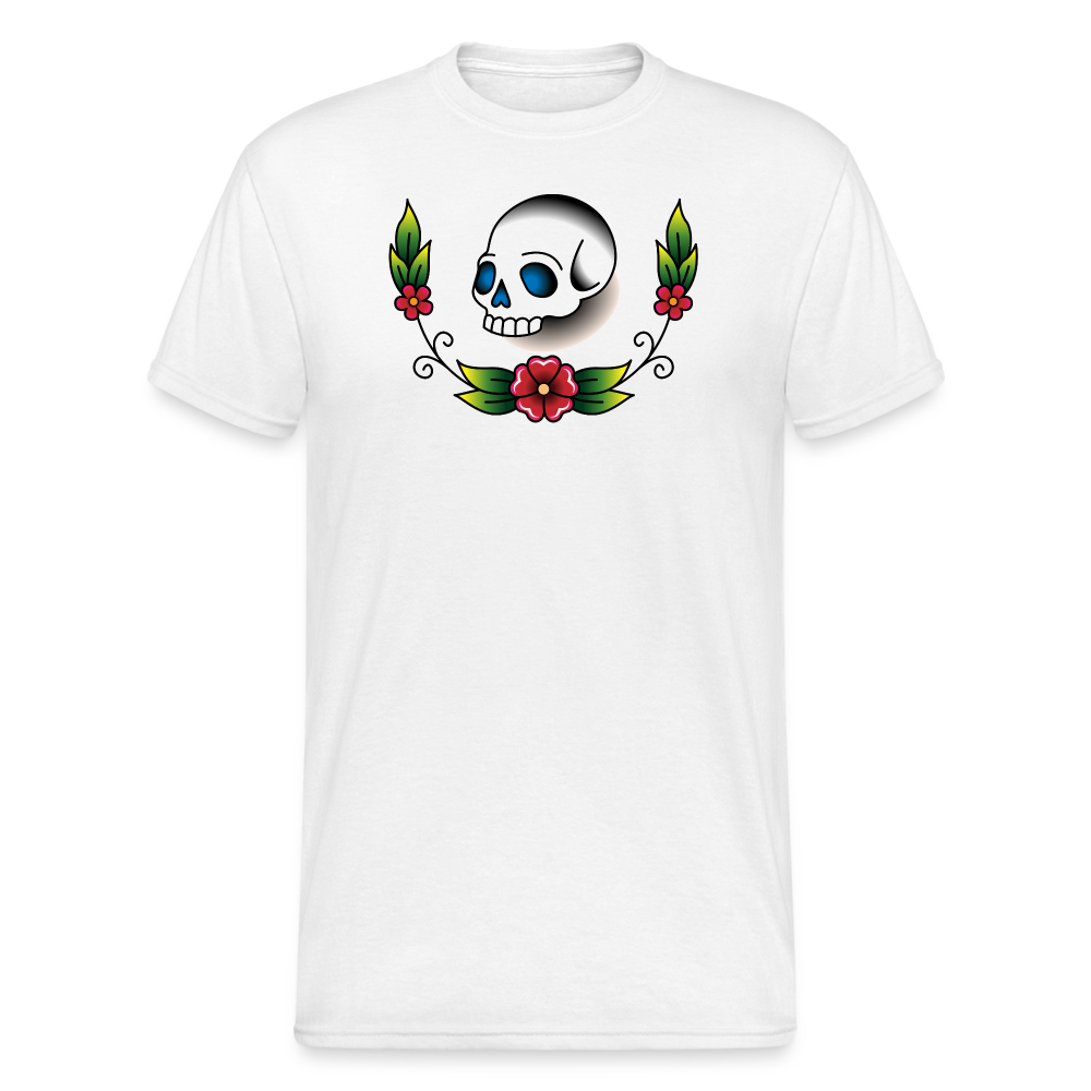 Schädel Blume Tattoo - weiß