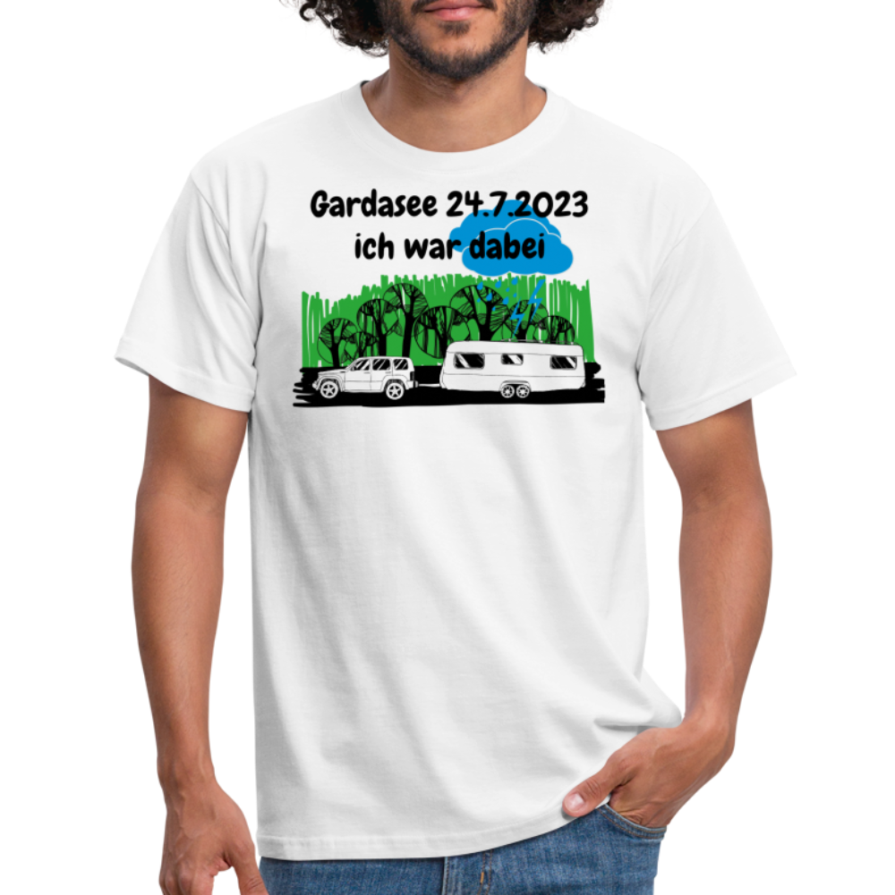 Gardasee 24.7.2023 ich war dabei Wohnwagen mit Auto - weiß