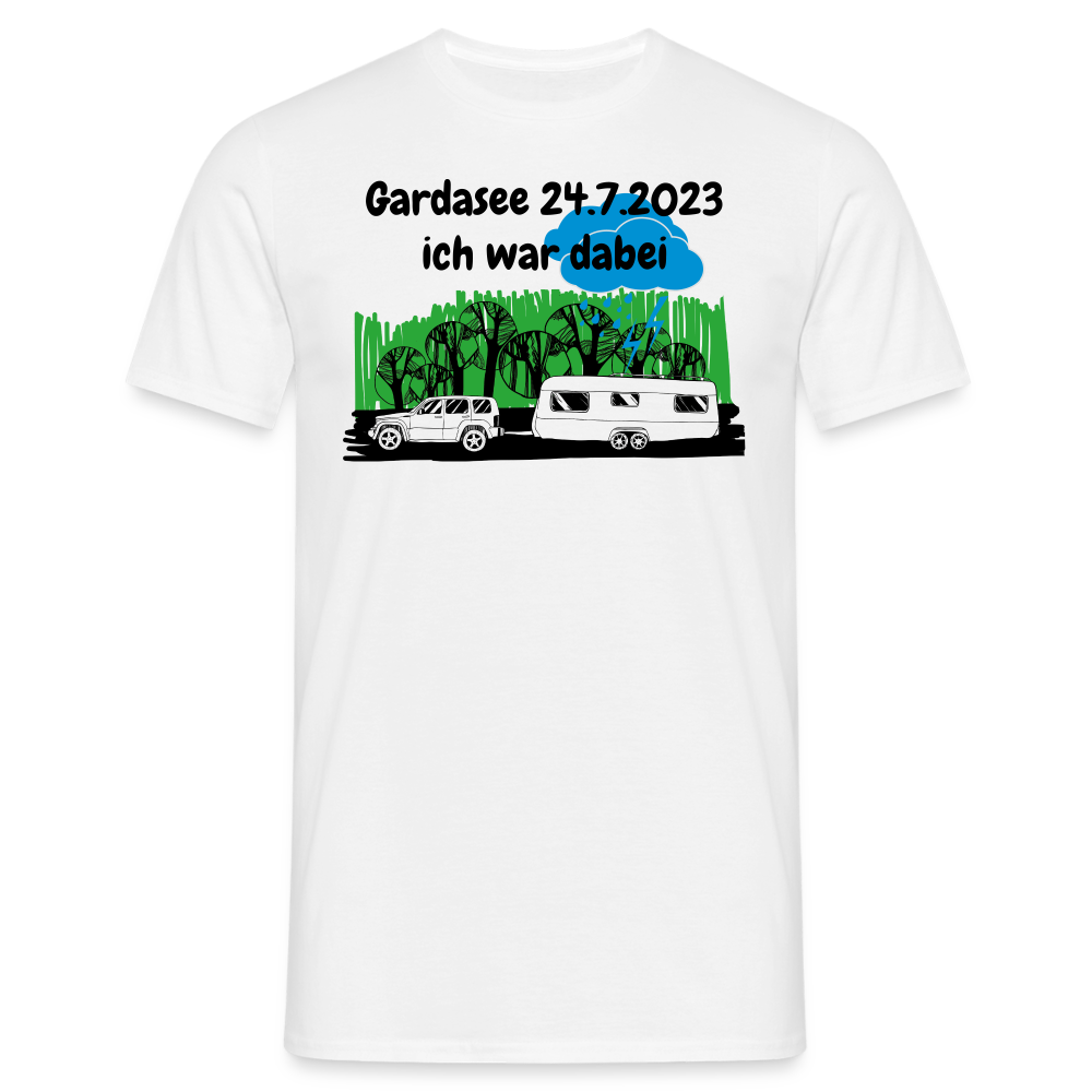 Gardasee 24.7.2023 ich war dabei Wohnwagen mit Auto - weiß