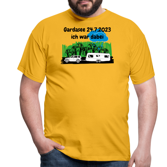 Gardasee 24.7.2023 ich war dabei Wohnwagen mit Auto - Gelb