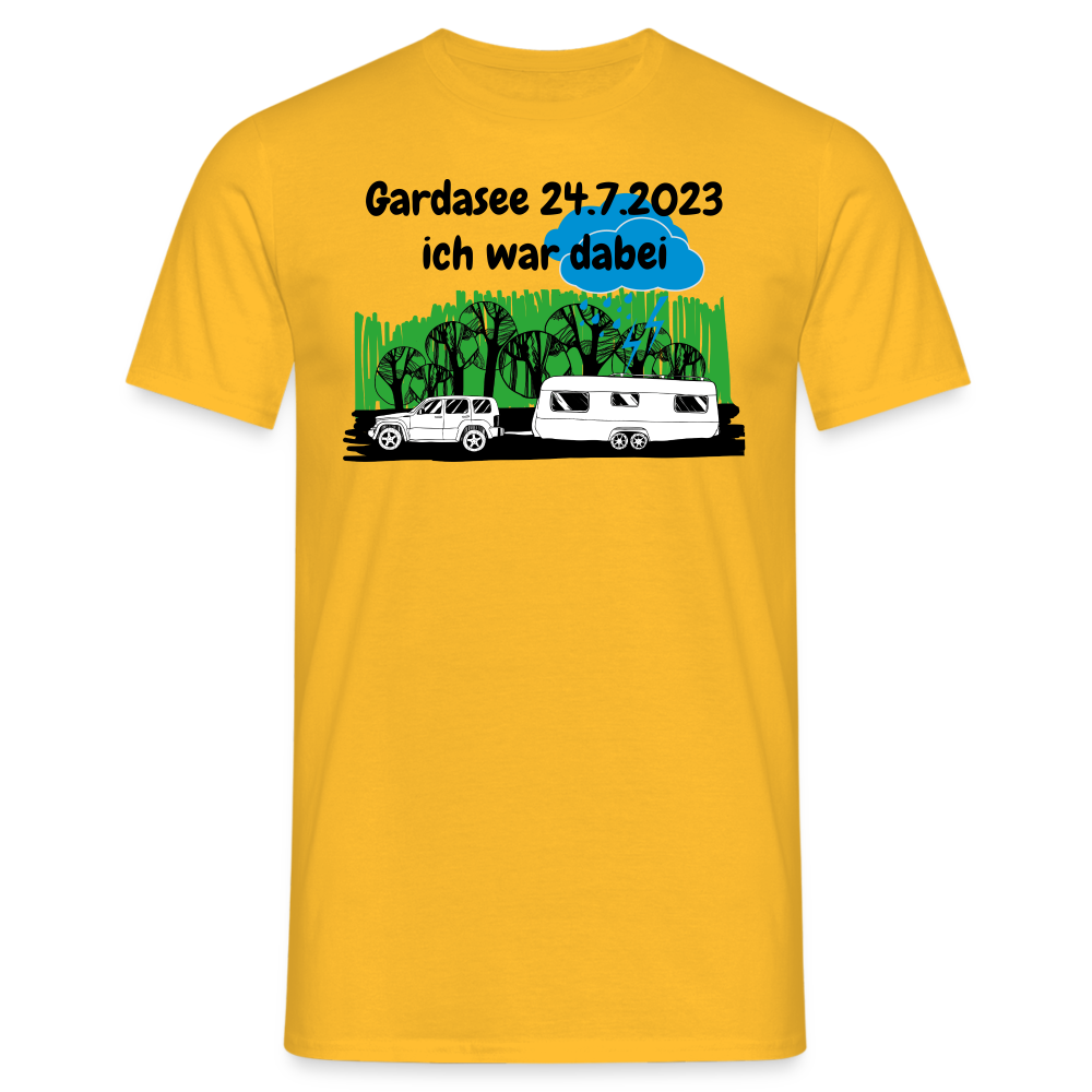 Gardasee 24.7.2023 ich war dabei Wohnwagen mit Auto - Gelb