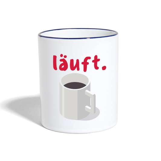 Kaffee läuft - Weiß/Kobaltblau