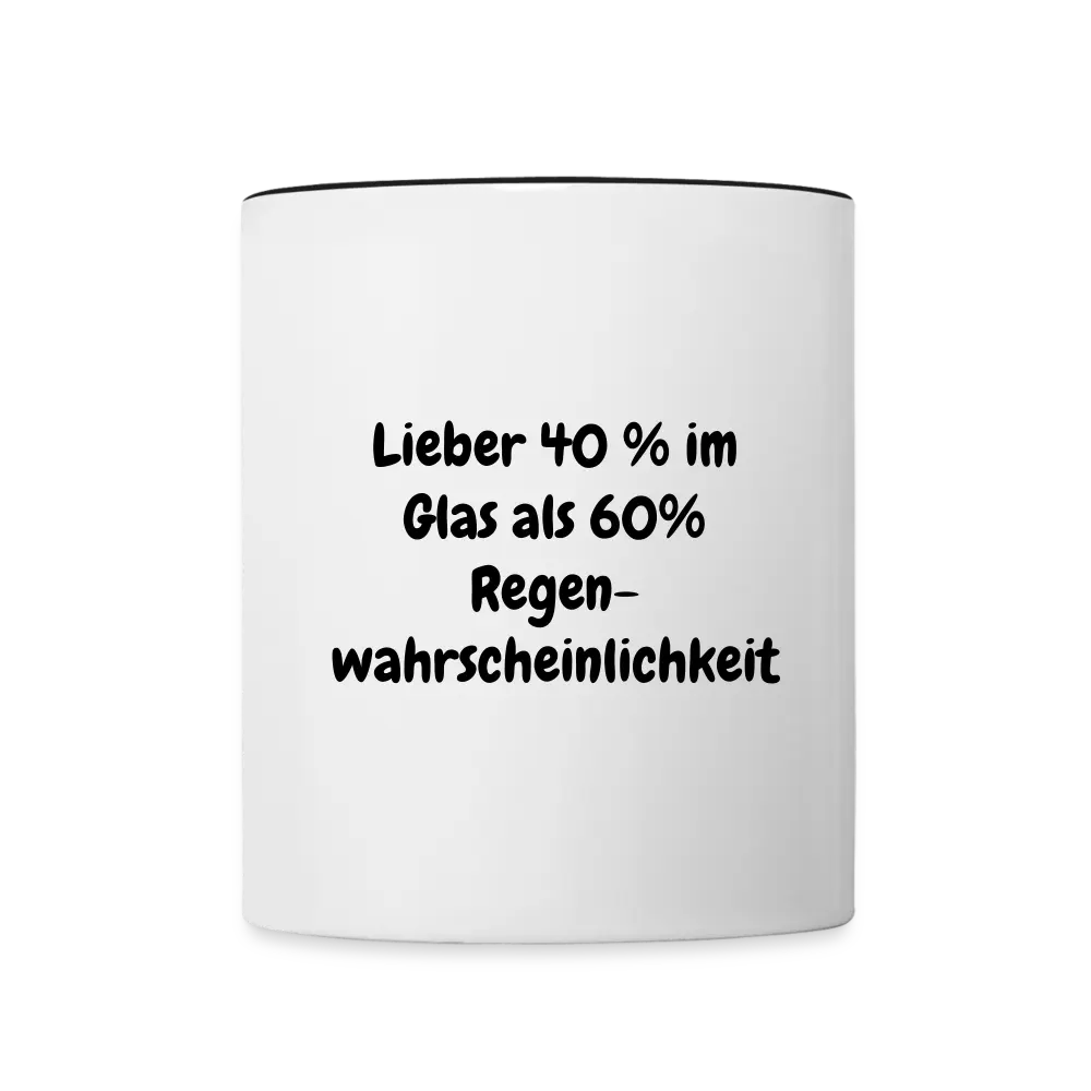 Lieber 40 % im Glas als 60% Regen- wahrscheinlichkeit - Weiß/Schwarz