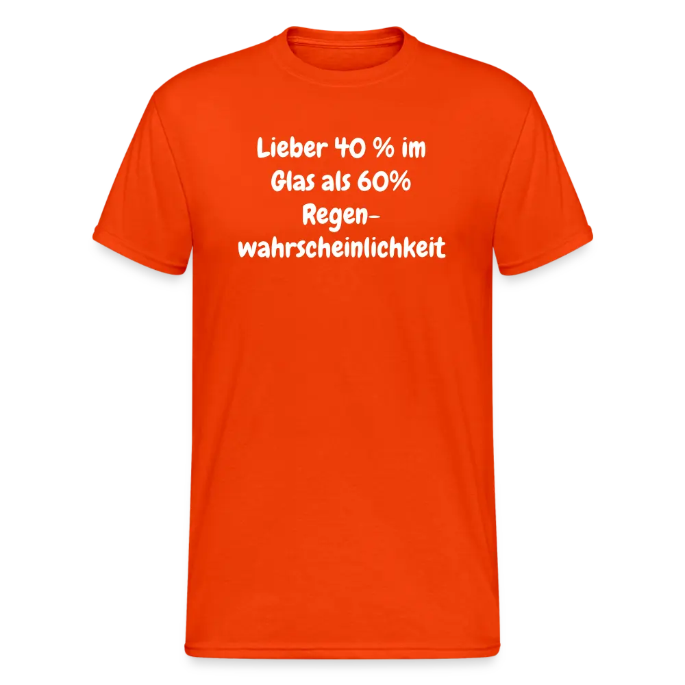Lieber 40 % im Glas als 60% Regen- wahrscheinlichkeit - kräftig Orange