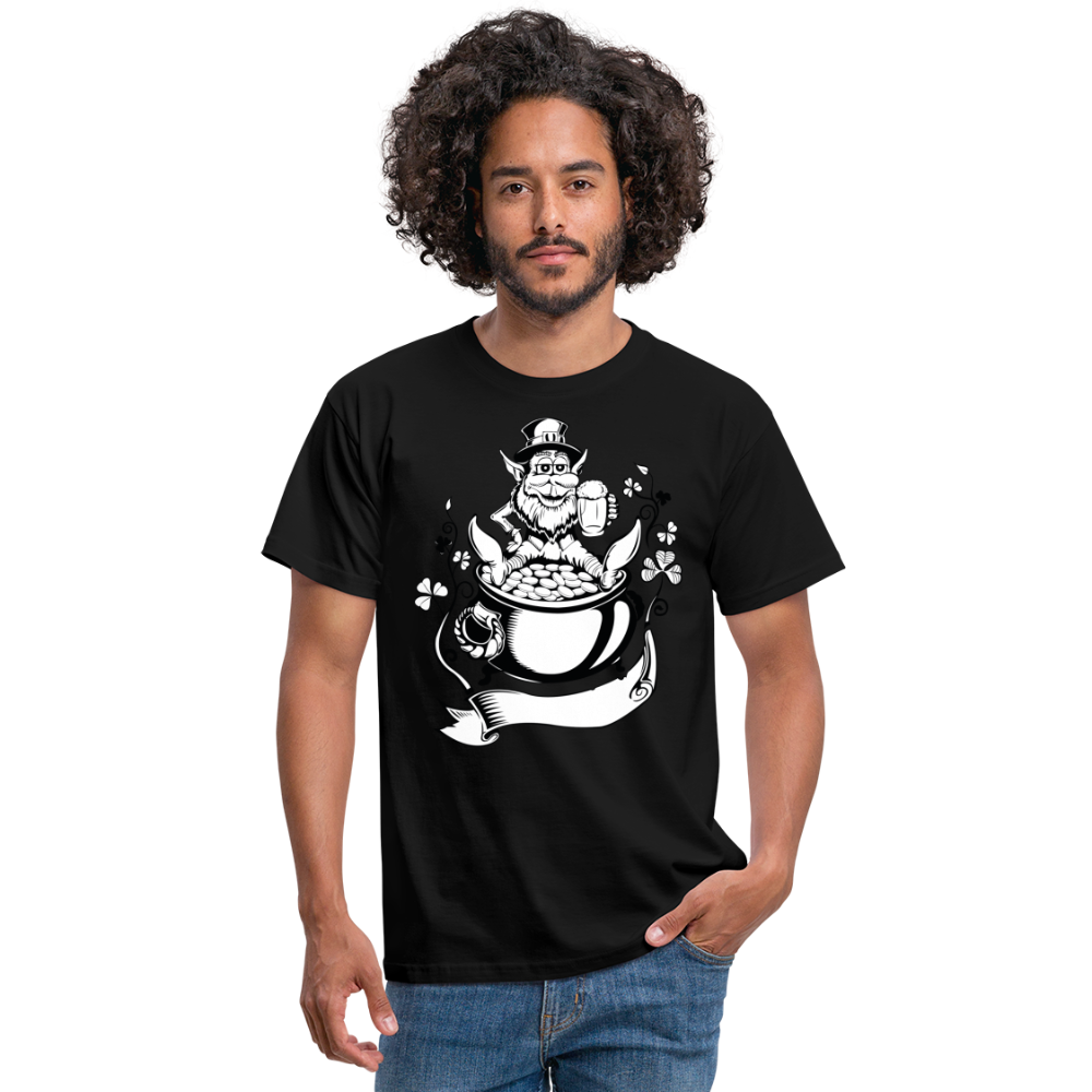 Kobold mit Topf voll Gold - Schwarz