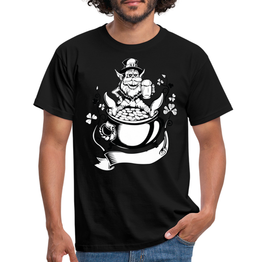 Kobold mit Topf voll Gold - Schwarz