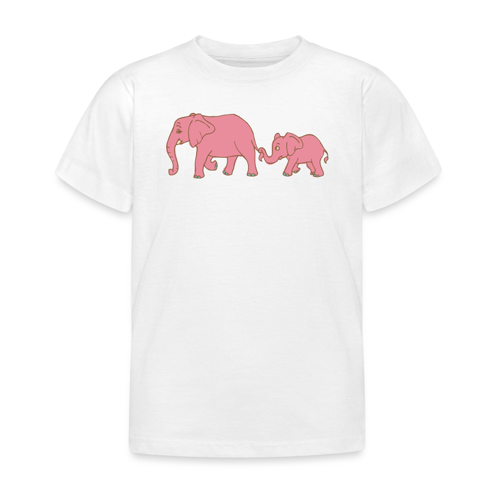 Kinder T-Shirt Elefanten - weiß