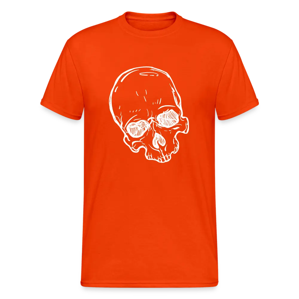Skull white - kräftig Orange
