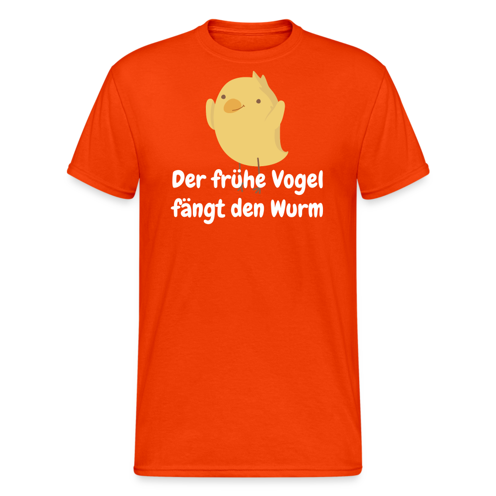 Der frühe Vogel fängt den Wurm - kräftig Orange