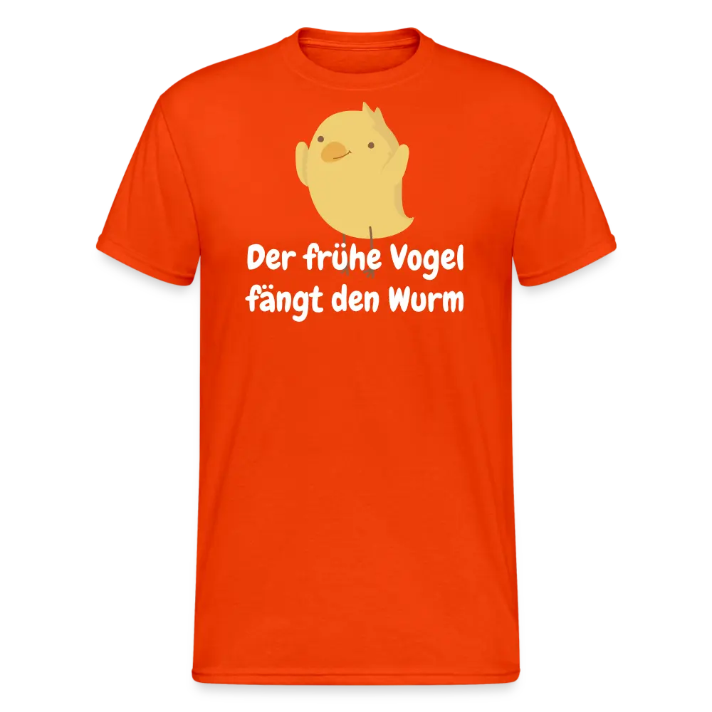 Der frühe Vogel fängt den Wurm - kräftig Orange