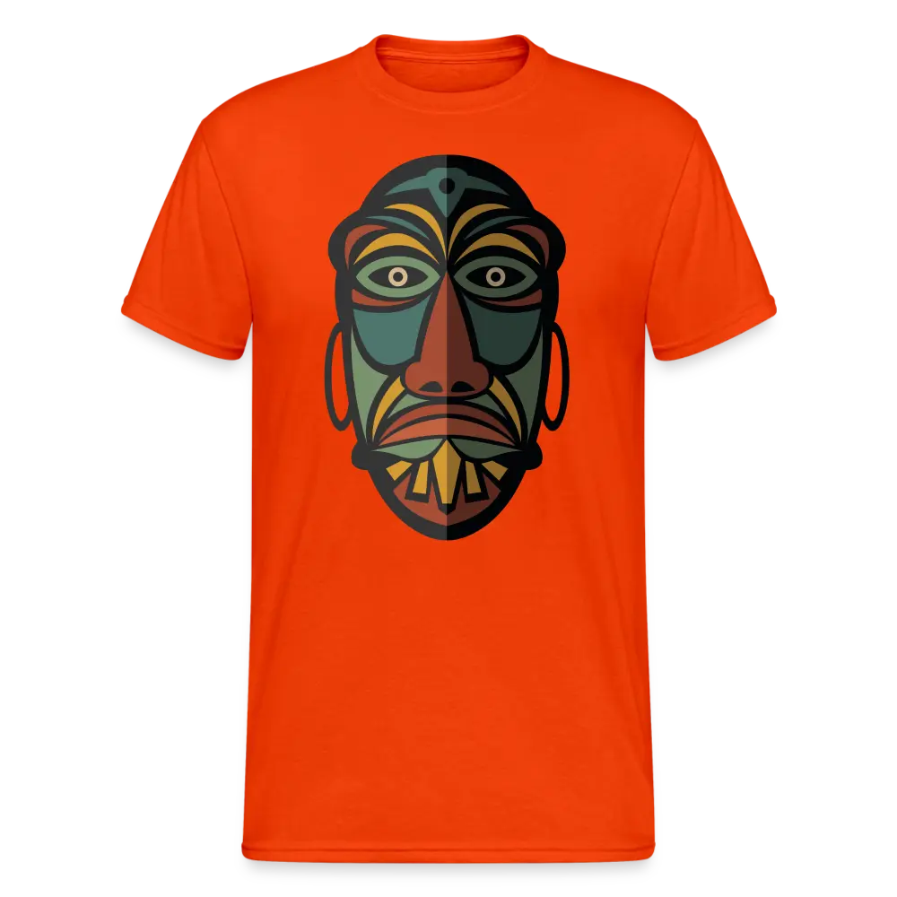 Afrikanische Maske - kräftig Orange