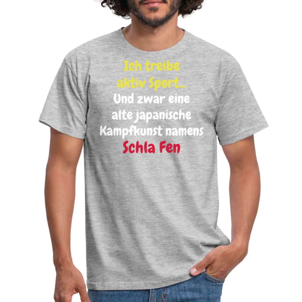 Tshirt Ich treibe aktiv Sport... - Grau meliert