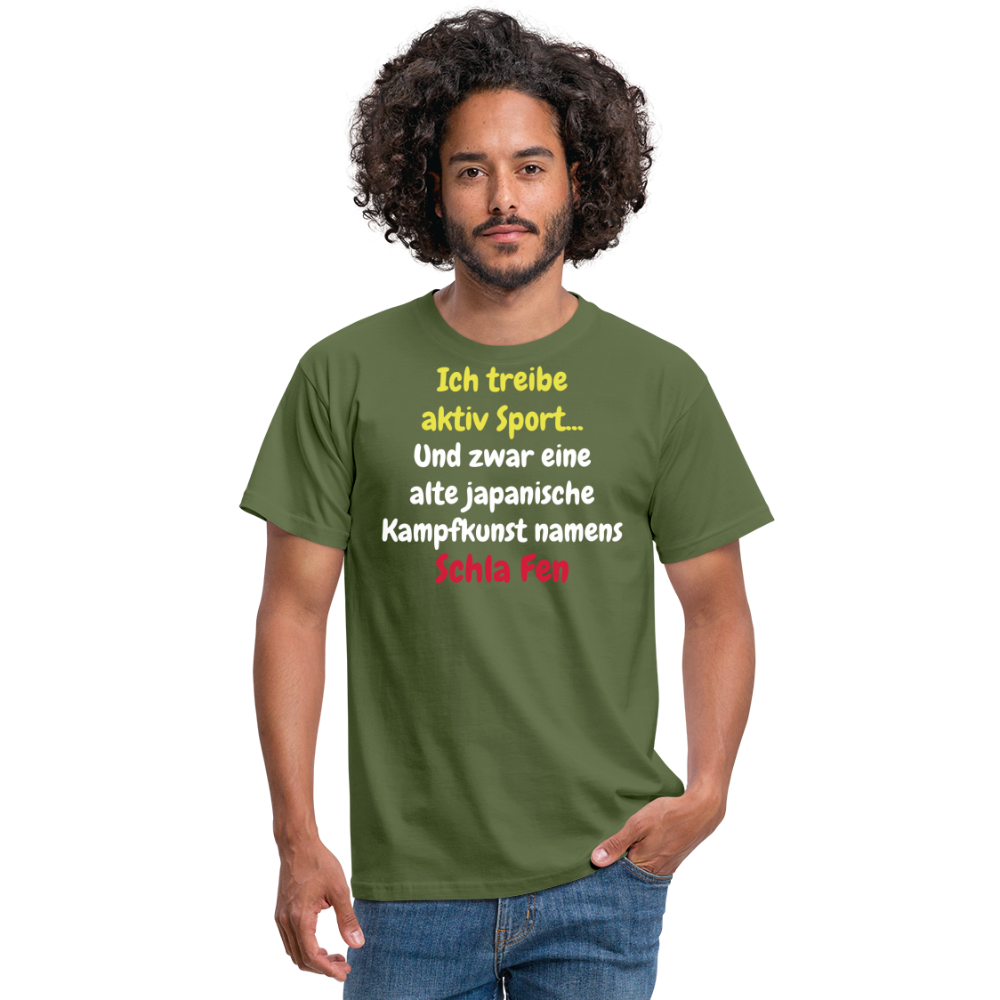 Tshirt Ich treibe aktiv Sport... - Militärgrün