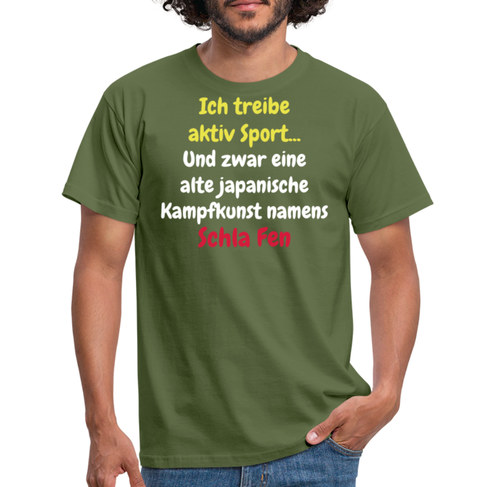Tshirt Ich treibe aktiv Sport... - Militärgrün