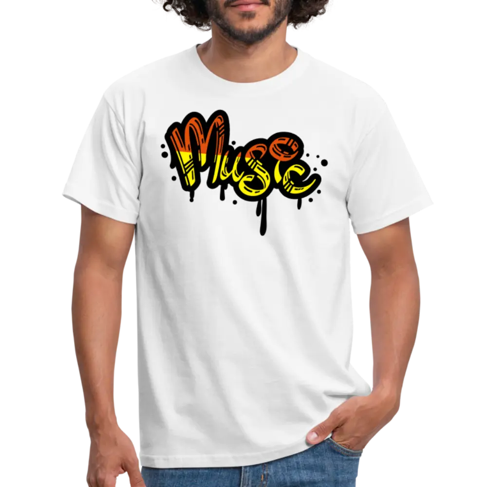 Tshirt Graffiti Musik - weiß